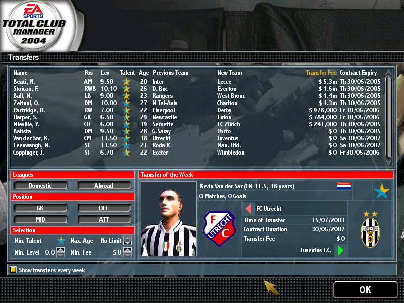 TOTAL CLUB MANAGER 2004